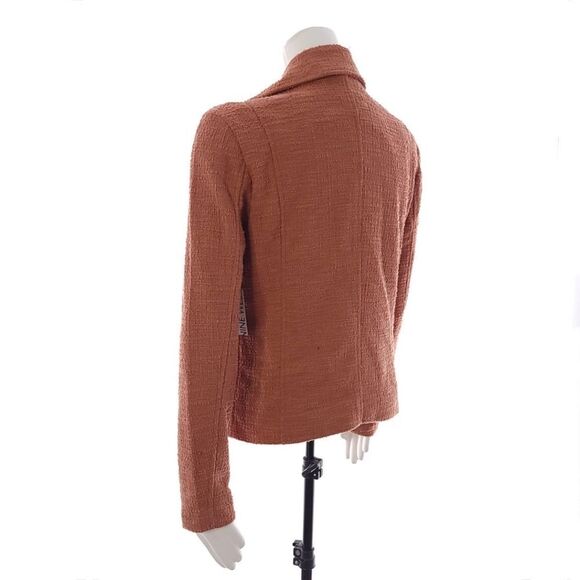 Nine West Texture Knit Moto Solid Rust Full Zip Jacket Womens Size M - Picture 8 of 14